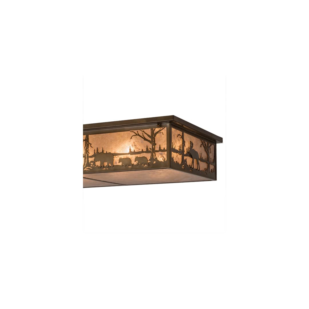 Bears and Moose at Lake 8 Light 35" Wide Flush Mount Ceiling Fixture
