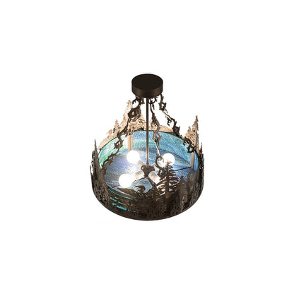 Loon 4 Light 20" Wide Semi-Flush Drum Ceiling Fixture