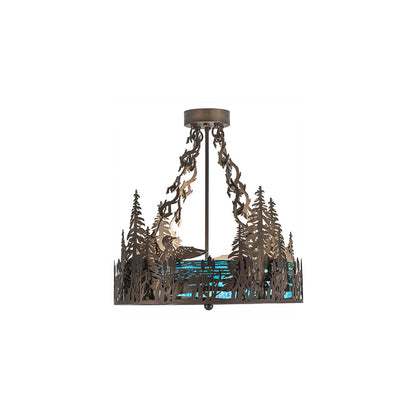 Loon 4 Light 20" Wide Semi-Flush Drum Ceiling Fixture