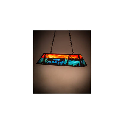 Battling Bucks 6 Light 17" Wide Linear Pendant