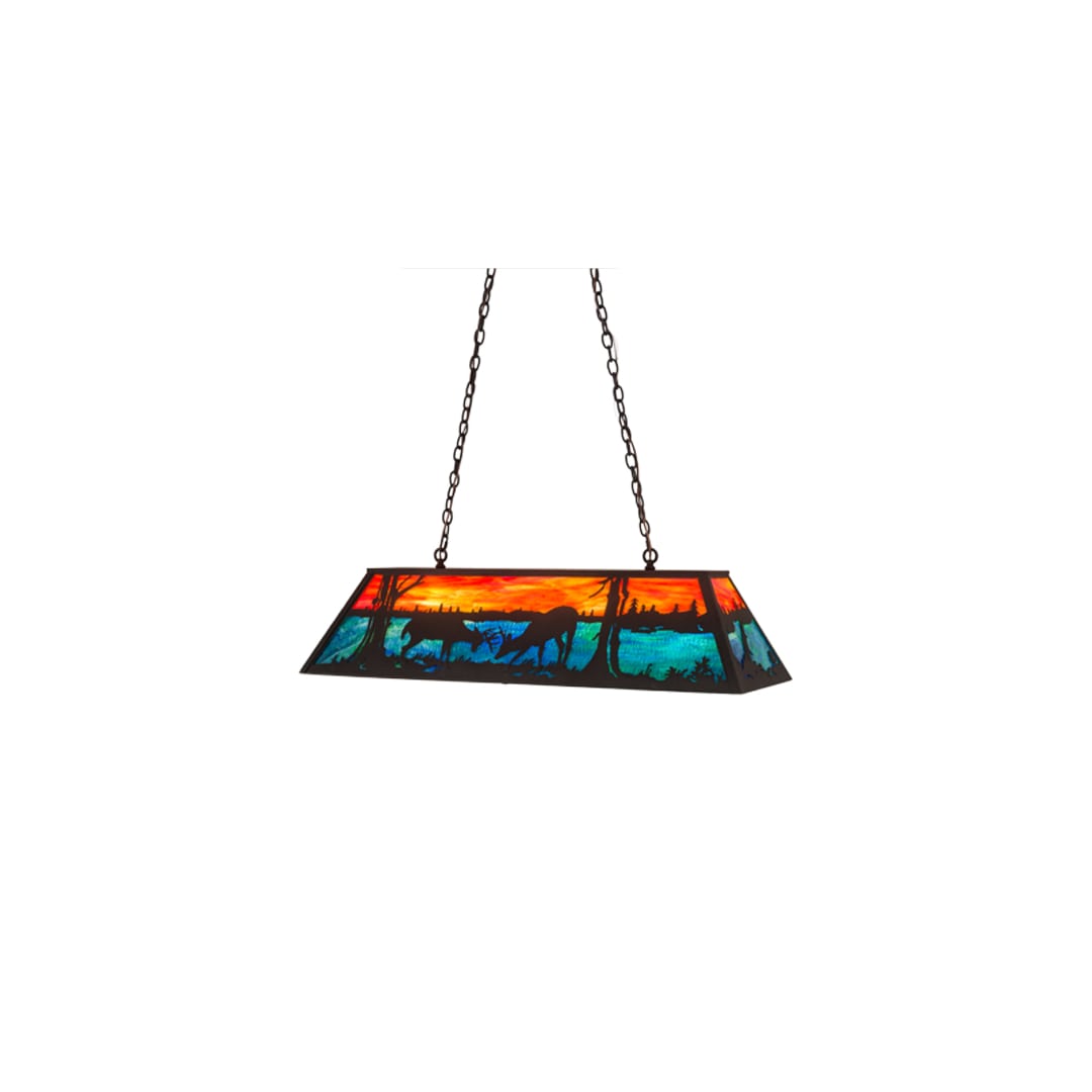 Battling Bucks 6 Light 17" Wide Linear Pendant