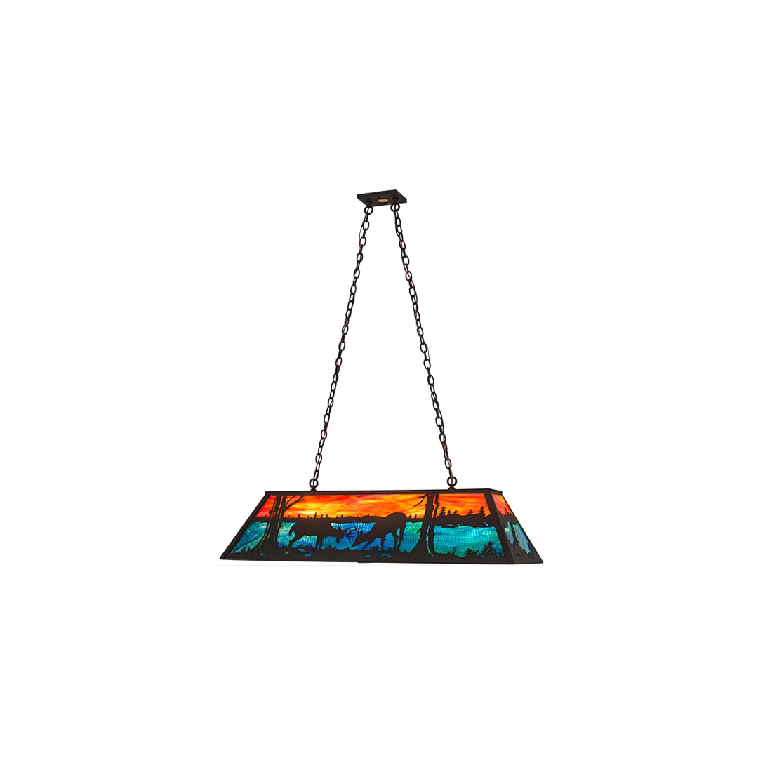 Battling Bucks 6 Light 17" Wide Linear Pendant