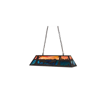 Battling Bucks 6 Light 17" Wide Linear Pendant