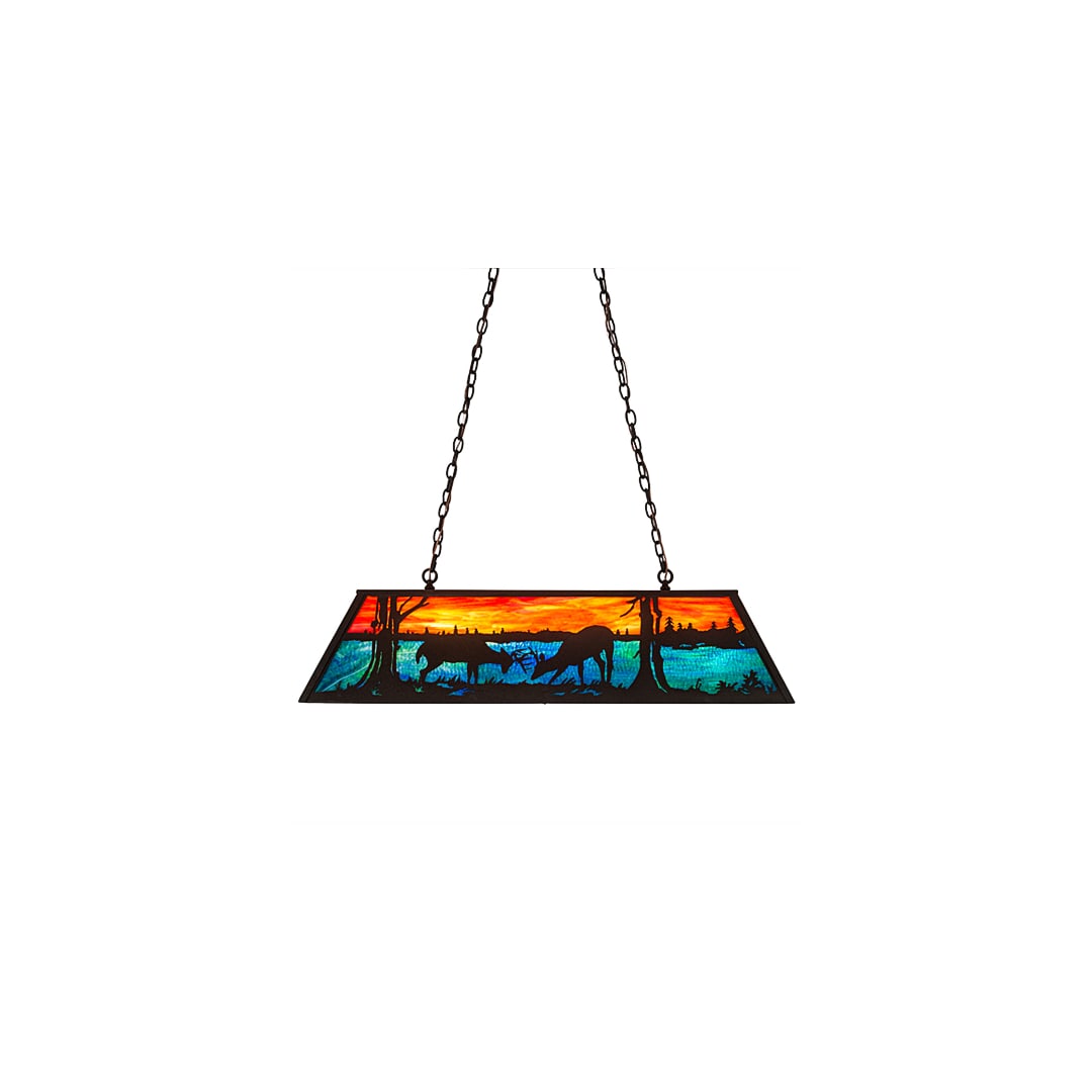 Battling Bucks 6 Light 17" Wide Linear Pendant
