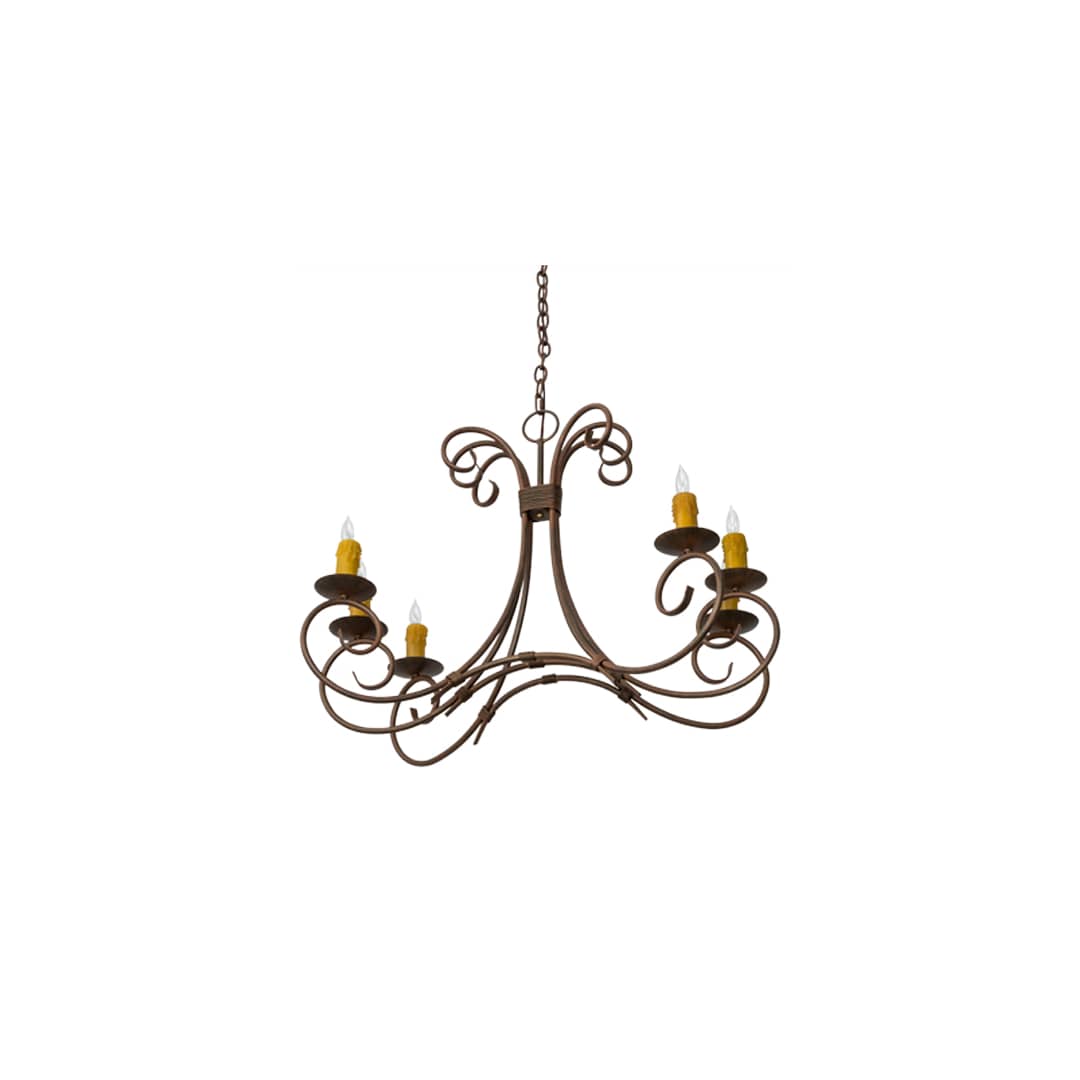 Long Elon 6 Light 20" Wide Taper Candle Style Chandelier