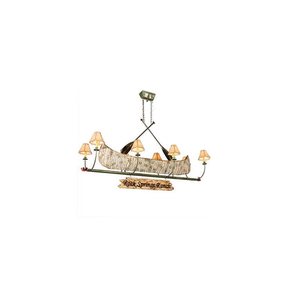 Personalized Canoe 8 Light 24" Wide Linear Chandelier