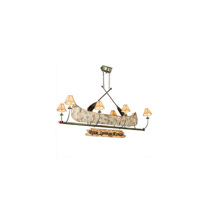 Personalized Canoe 8 Light 24" Wide Linear Chandelier