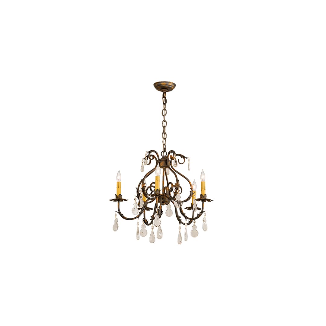 Chantilly 5 Light 24" Wide Crystal Candle Style Chandelier