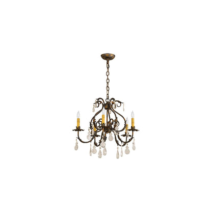 Chantilly 5 Light 24" Wide Crystal Candle Style Chandelier
