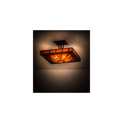 Mission Prime 4 Light 34" Wide Semi-Flush Square Ceiling Fixture