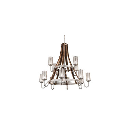 Barrel Stave Winter Maple 12 Light 60" Wide Chandelier