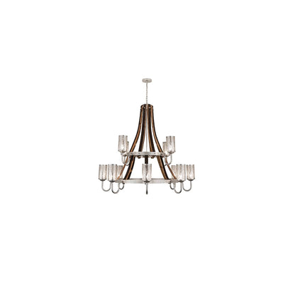 Barrel Stave Winter Maple 12 Light 60" Wide Chandelier