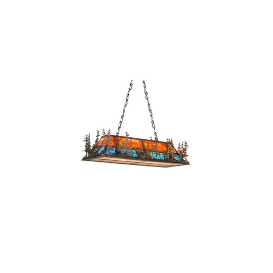 6 Light 54" Wide Billiard Linear Pendant