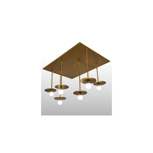 6 Light 74" Wide Abstract Multi Light Pendant