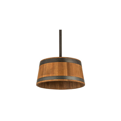 3 Light 25" Wide Wood Pendant