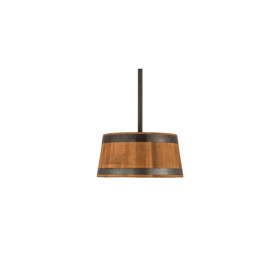 3 Light 25" Wide Wood Pendant