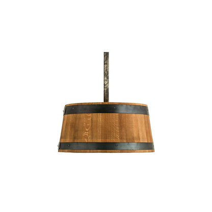 3 Light 25" Wide Wood Pendant