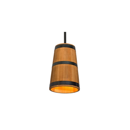 3 Light 17" Wide Wood Pendant