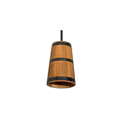 3 Light 17" Wide Wood Pendant