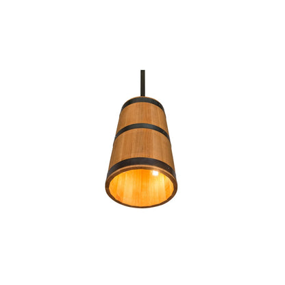 3 Light 17" Wide Wood Pendant
