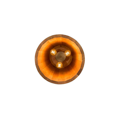 3 Light 17" Wide Wood Pendant