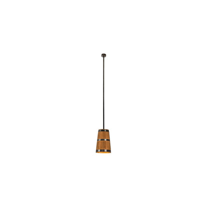3 Light 17" Wide Wood Pendant