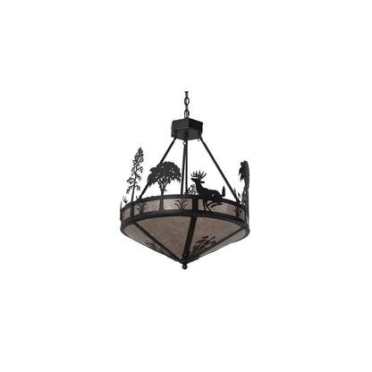 4 Light 24" Wide Abstract Pendant