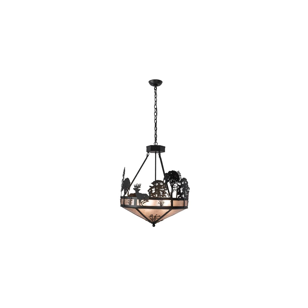 4 Light 24" Wide Abstract Pendant
