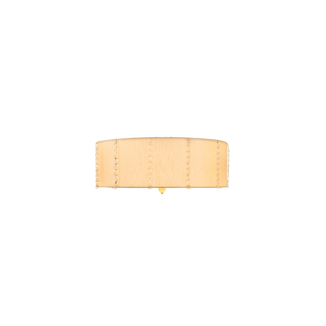 Cilindro Lujoso 8 Light 32" Wide Semi-Flush Drum Ceiling Fixture with Natural Silk Shade - Brass Finish