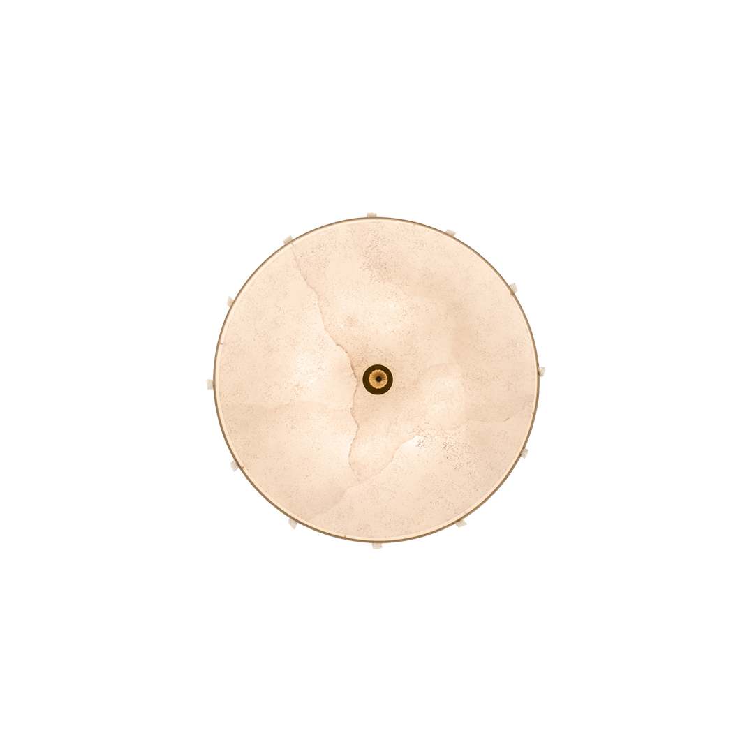 Cilindro Lujoso 8 Light 32" Wide Semi-Flush Drum Ceiling Fixture with Natural Silk Shade - Brass Finish
