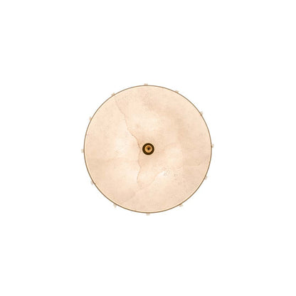 Cilindro Lujoso 8 Light 32" Wide Semi-Flush Drum Ceiling Fixture with Natural Silk Shade - Brass Finish