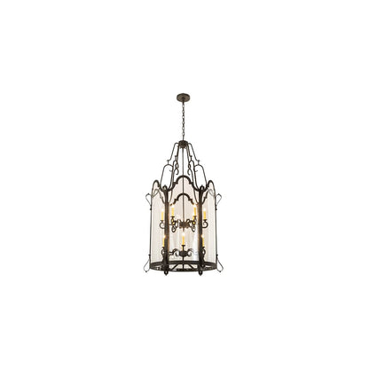 12 Light 33" Wide Taper Candle Pendant