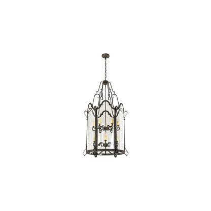 12 Light 33" Wide Taper Candle Pendant