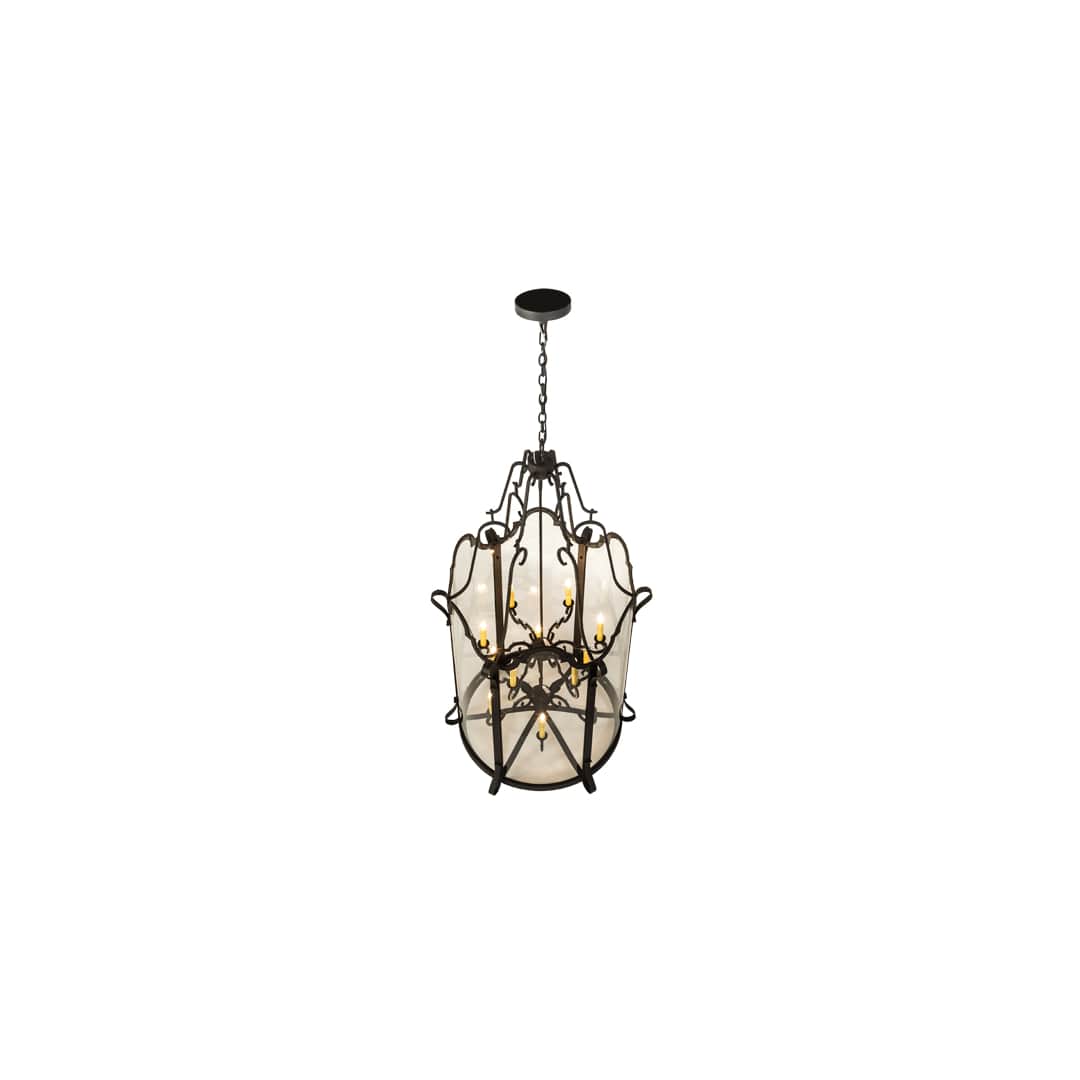 12 Light 33" Wide Taper Candle Pendant