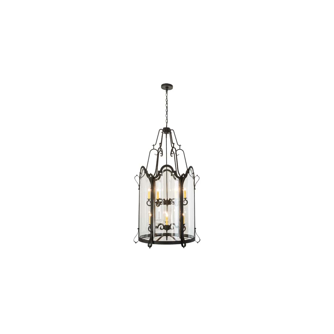 12 Light 33" Wide Taper Candle Pendant