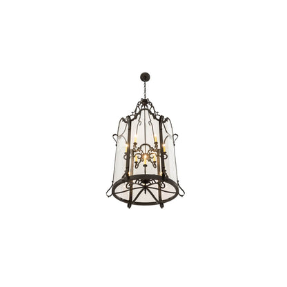 12 Light 33" Wide Taper Candle Pendant