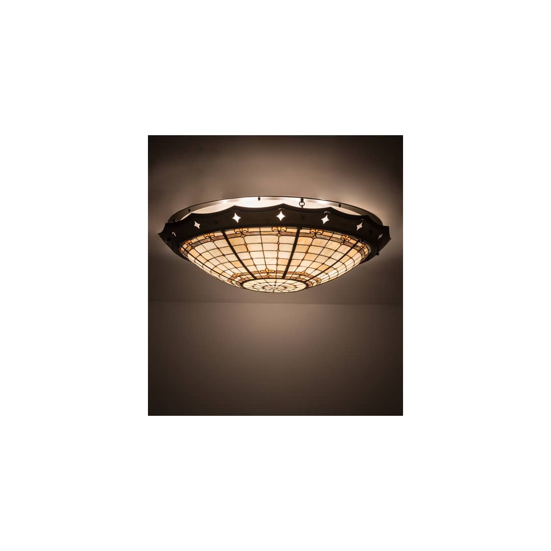 Fleur-de-Lite 8 Light 42" Wide Semi-Flush Bowl Ceiling Fixture