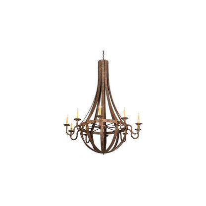 Barrel Stave 10 Light 54" Wide Taper Candle Style Chandelier