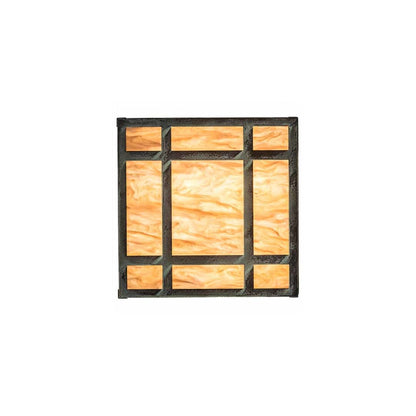 Hyde Park Double Bar Mission 4 Light 23" Wide Flush Mount Square Ceiling Fixture - Verdigris Finish