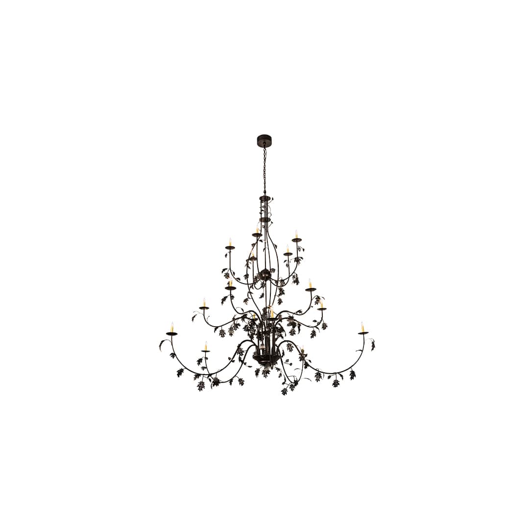 Oak Leaf 15 Light 96" Wide Taper Candle Style Chandelier