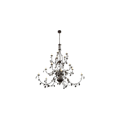 Oak Leaf 15 Light 96" Wide Taper Candle Style Chandelier