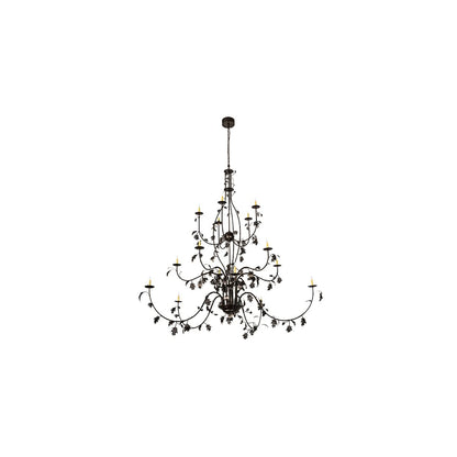 Oak Leaf 15 Light 96" Wide Taper Candle Style Chandelier