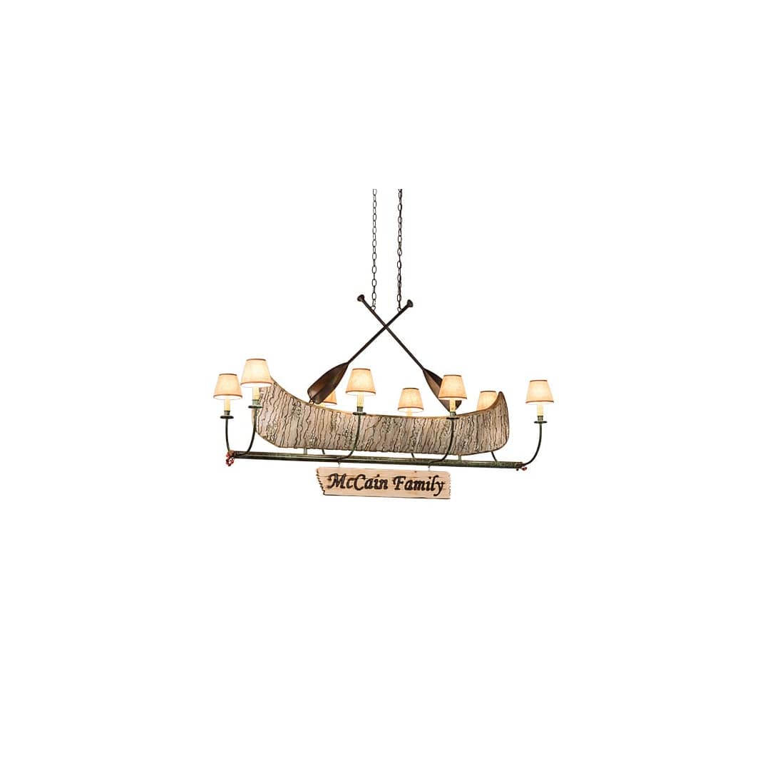 Personalized Canoe 8 Light 24" Wide Linear Chandelier