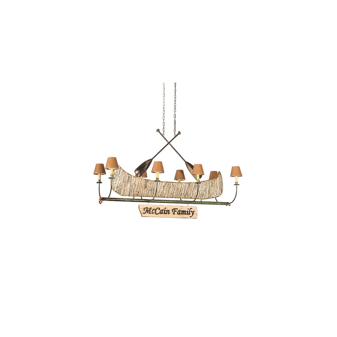 Personalized Canoe 8 Light 24" Wide Linear Chandelier