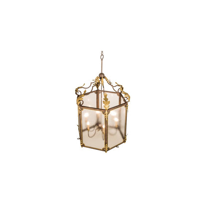 6 Light 34" Wide Taper Candle Pendant