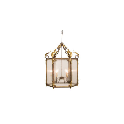 6 Light 34" Wide Taper Candle Pendant