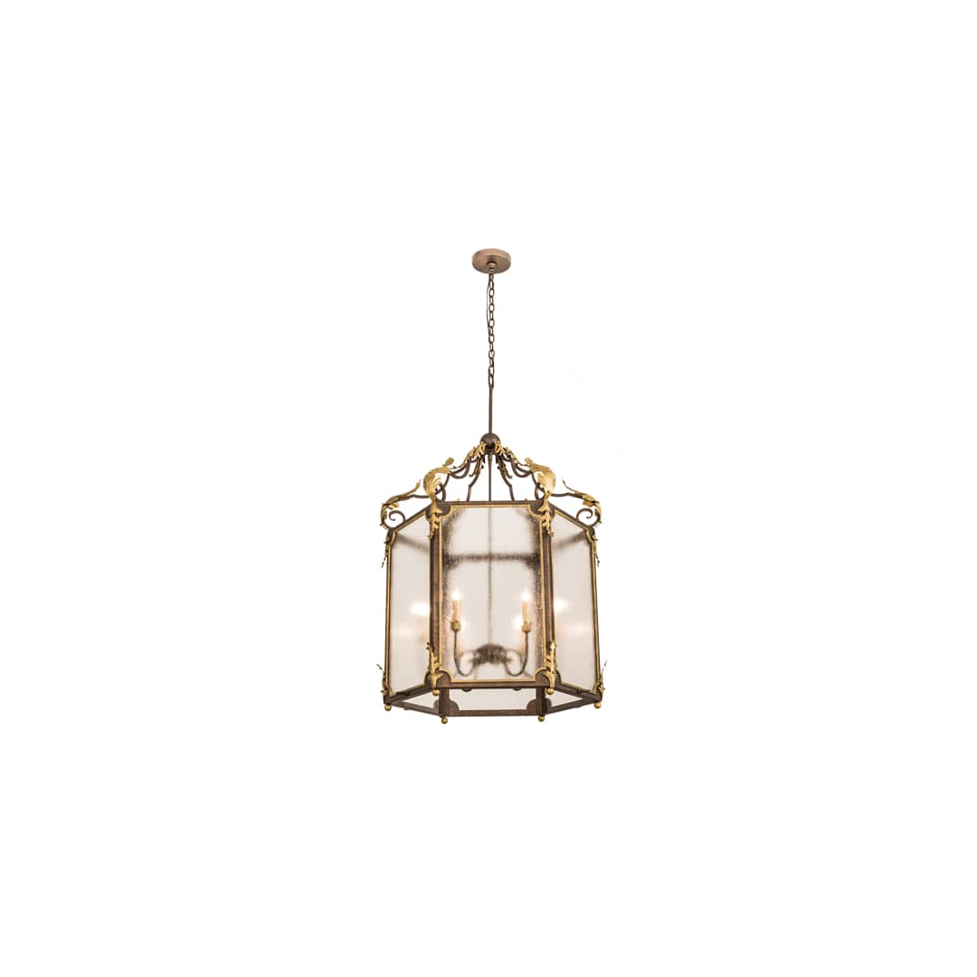6 Light 34" Wide Taper Candle Pendant