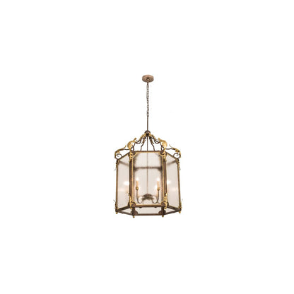 6 Light 34" Wide Taper Candle Pendant