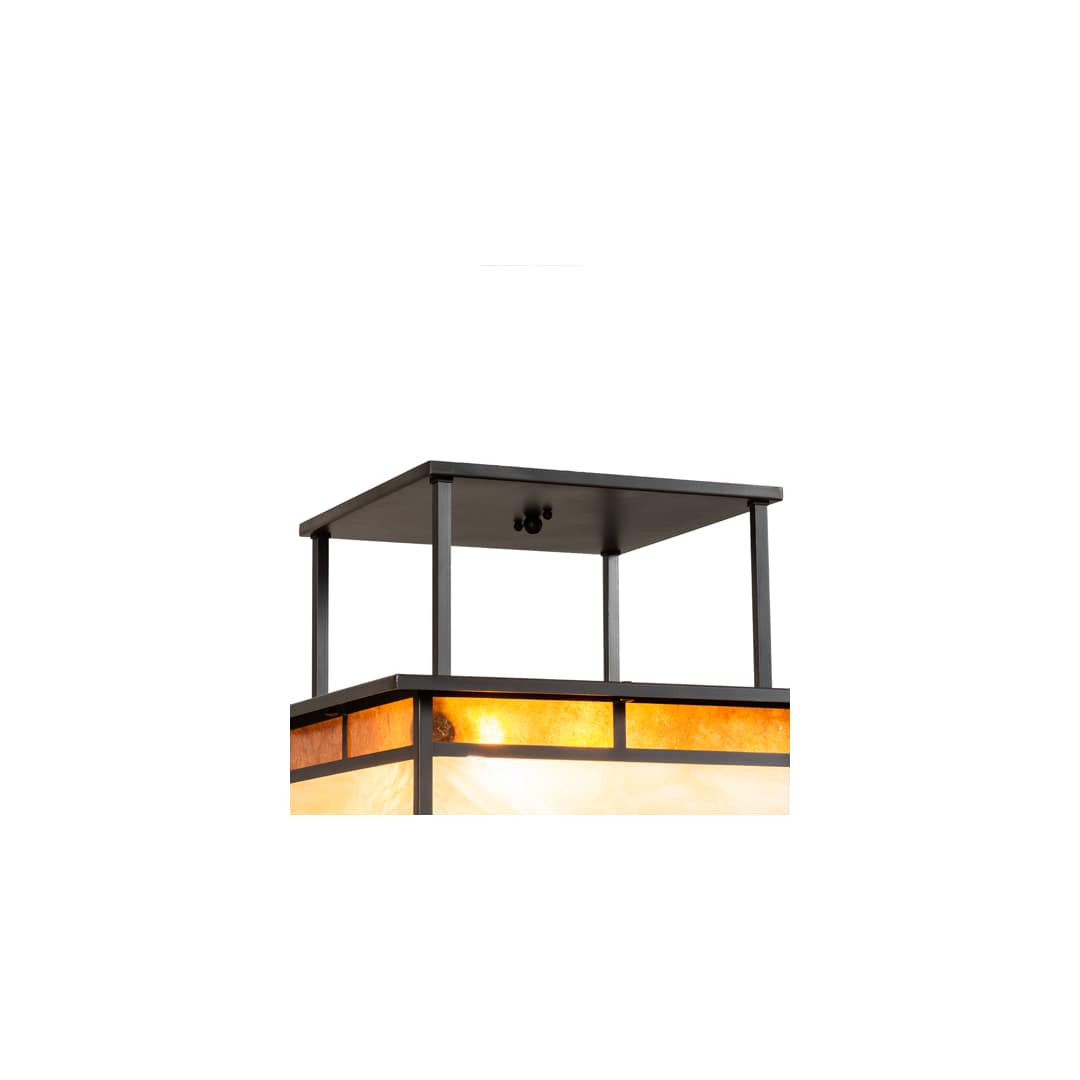 Hyde Park "T" Mission 2 Light 25" Wide Semi-Flush Square Ceiling Fixture
