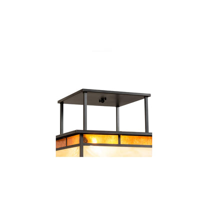 Hyde Park "T" Mission 2 Light 25" Wide Semi-Flush Square Ceiling Fixture
